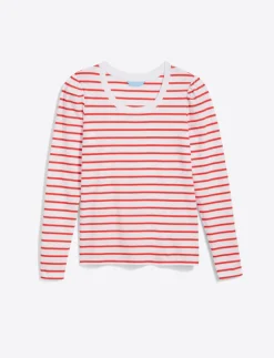 Long-Sleeve Easy Knit Top in Stripe
