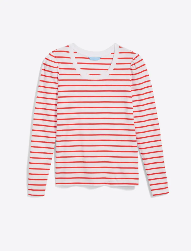 Long-Sleeve Easy Knit Top in Stripe