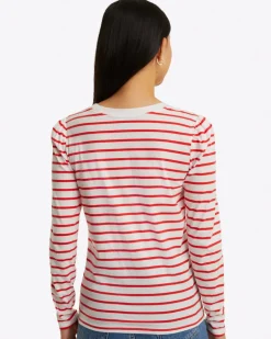 Long-Sleeve Easy Knit Top in Stripe