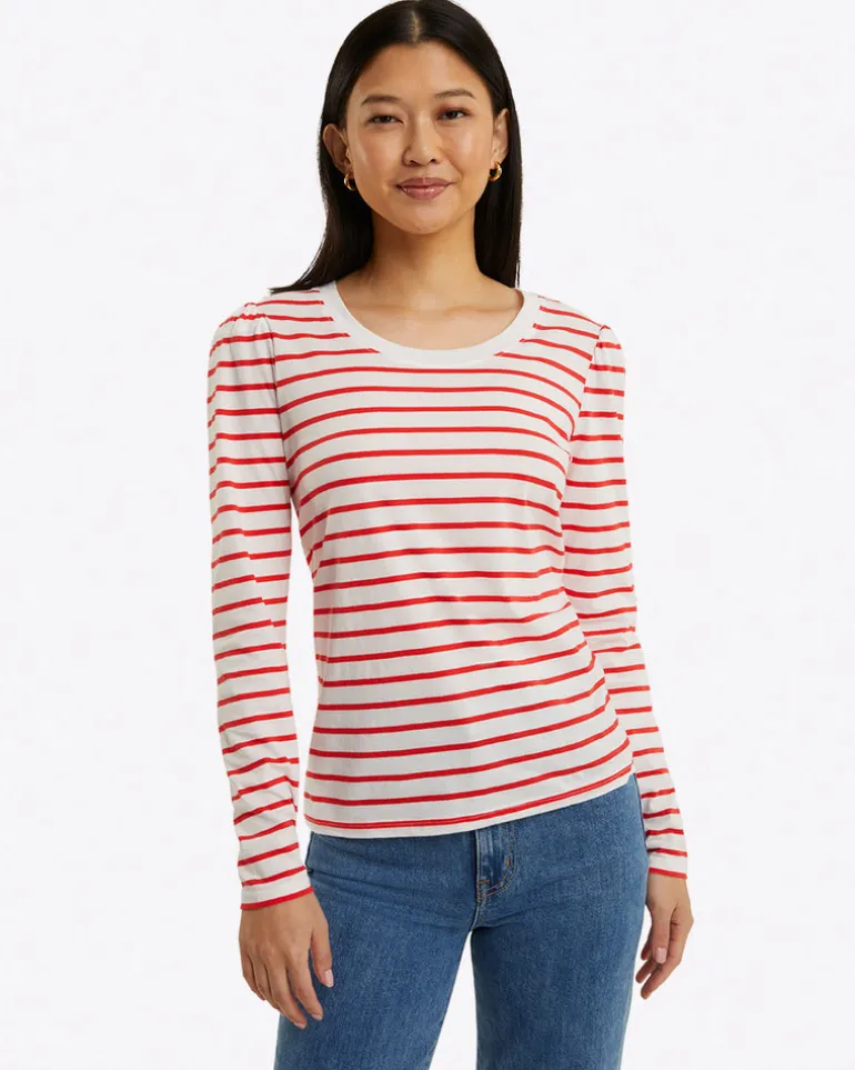 Long-Sleeve Easy Knit Top in Stripe