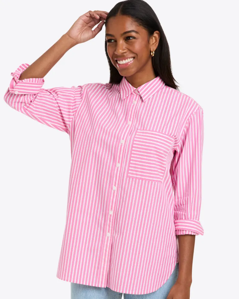 Lynn Long Sleeve Top in Crisp Cotton