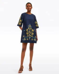 Mallory Embroidered Bell Sleeve Mini Dress
