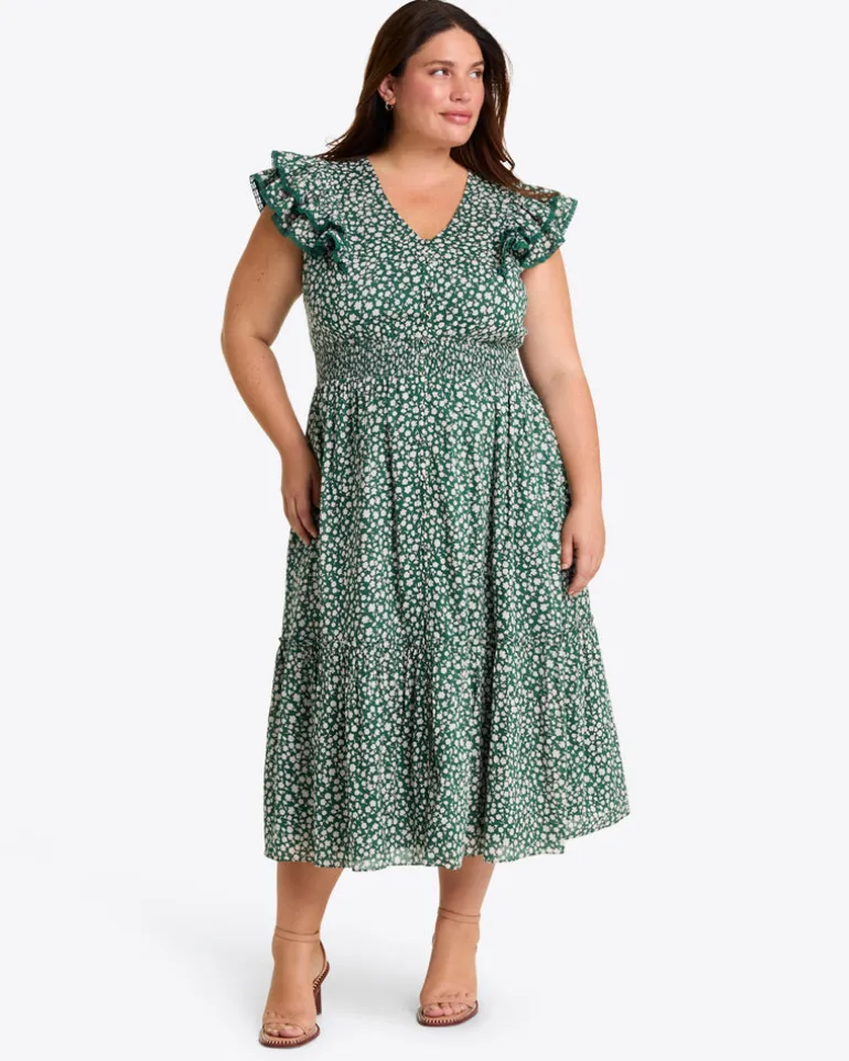 Meg Midi Dress in Gauzy Cotton