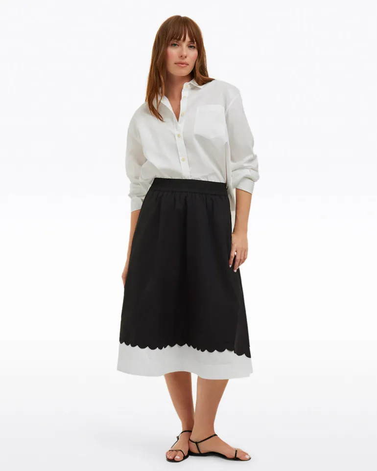 Midi Skirt in Black and White