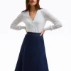Midi Skirt in Dark Wash Denim