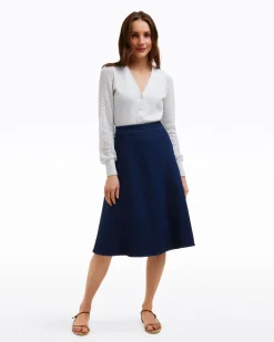 Midi Skirt in Dark Wash Denim