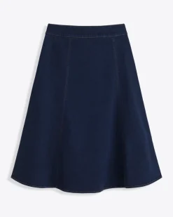 Midi Skirt in Dark Wash Denim