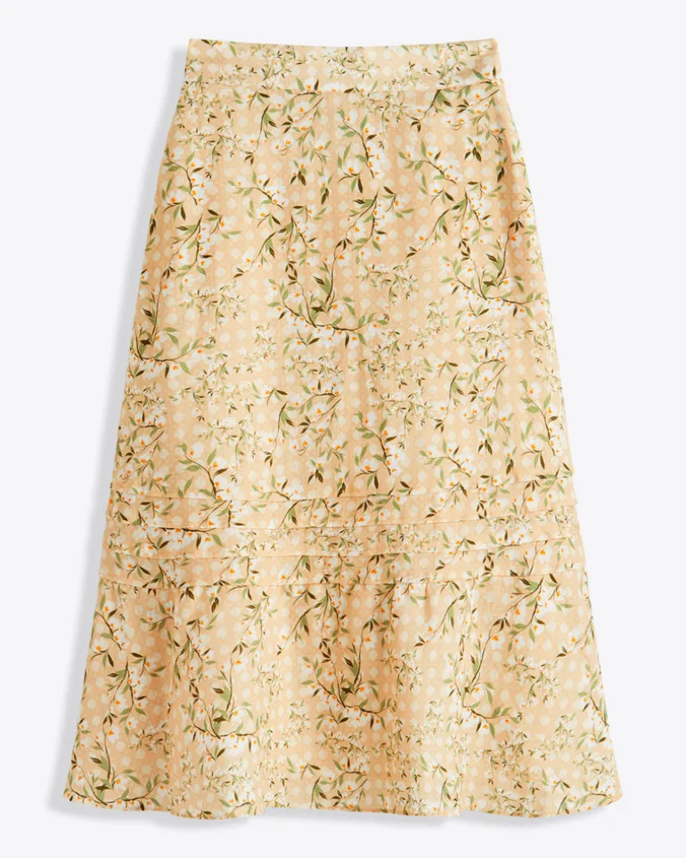 Midi Skirt in Floral Rattan