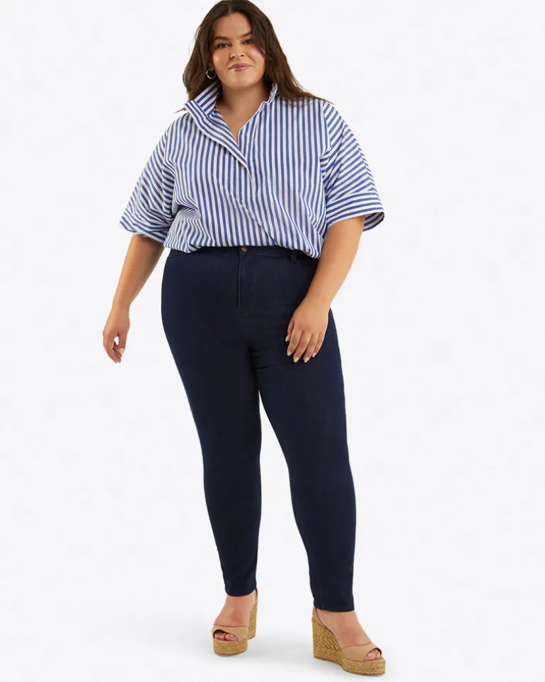 Mid-Rise Slim Jeans in Dark Wash