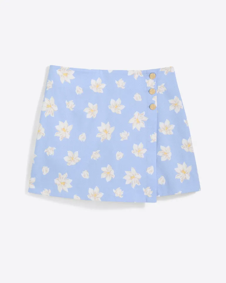Mini Wrap Skort in Pique