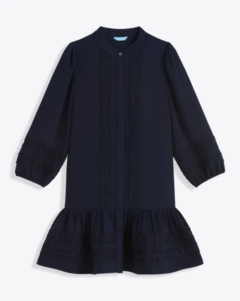 Molly Mini Dress in Embroidered Stripe