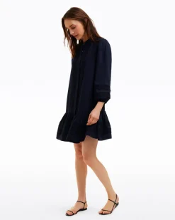 Molly Mini Dress in Embroidered Stripe