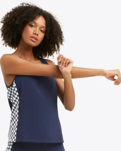 Panel Tank in Navy Gingham