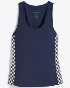 Panel Tank in Navy Gingham