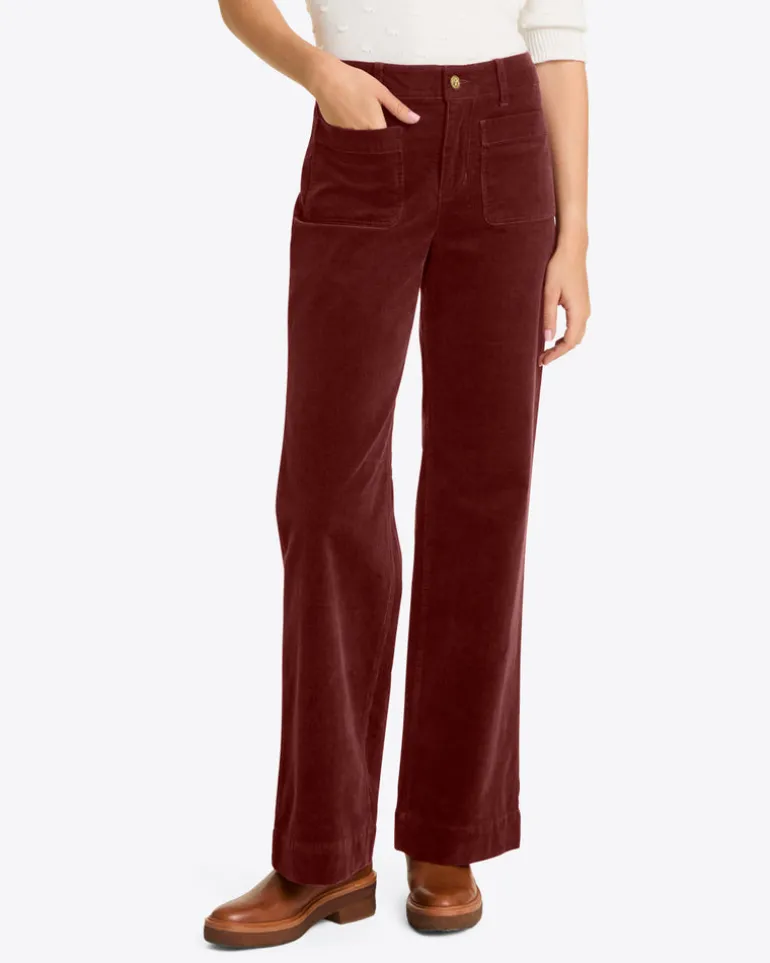 Patch Pocket Corduroy Wide Leg Pant