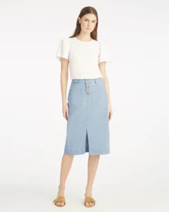 Patch Pocket Denim Skirt