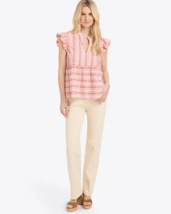 Penelope Top in Dobby Stripe