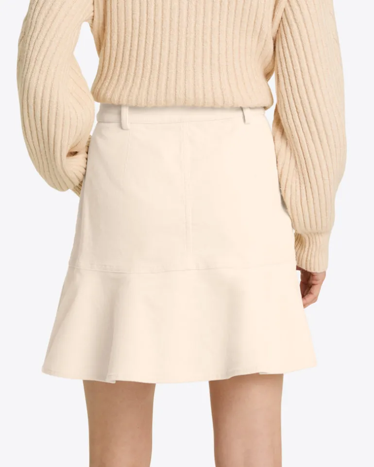 Peplum Mini Skirt in Stretch Corduroy