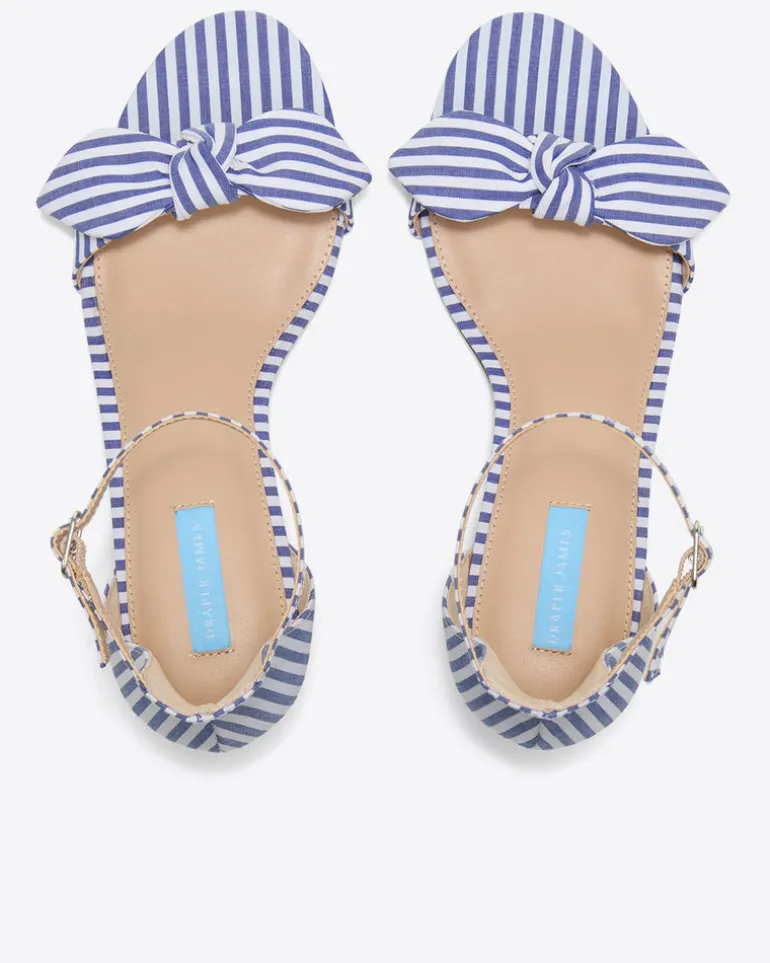 Preston Sandal in Blue & White Stripe