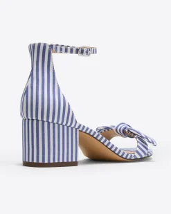 Preston Sandal in Blue & White Stripe