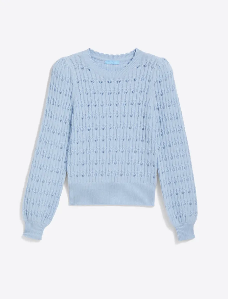 Puff Sleeve Sweater in Pointelle