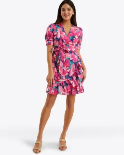 Reba Wrap Dress in Shadow Stripe