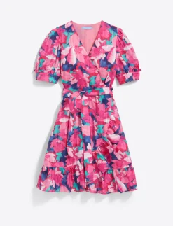 Reba Wrap Dress in Shadow Stripe