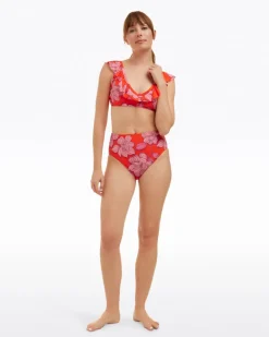 Red Magnolia High Waist Bottom