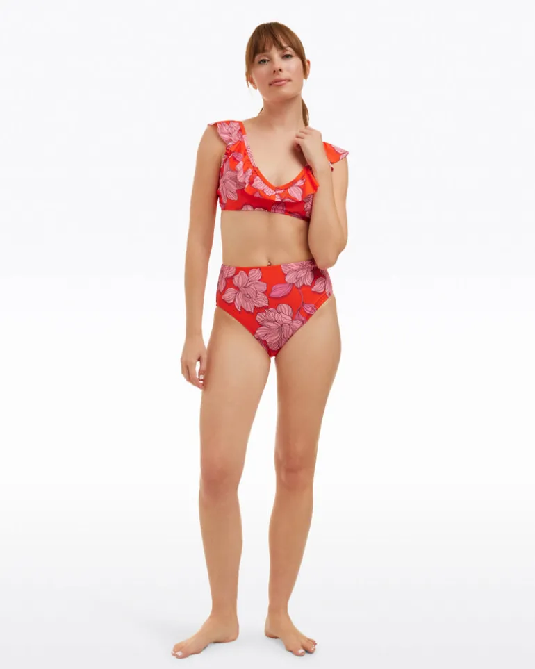 Red Magnolia High Waist Bottom