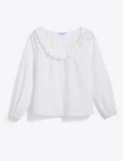 Reyna Long-Sleeve Top in Textured Shirting Stripe