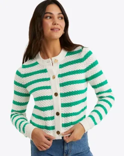 Rita Crewneck Cardigan in Cotton