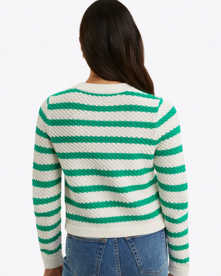 Rita Crewneck Cardigan in Cotton