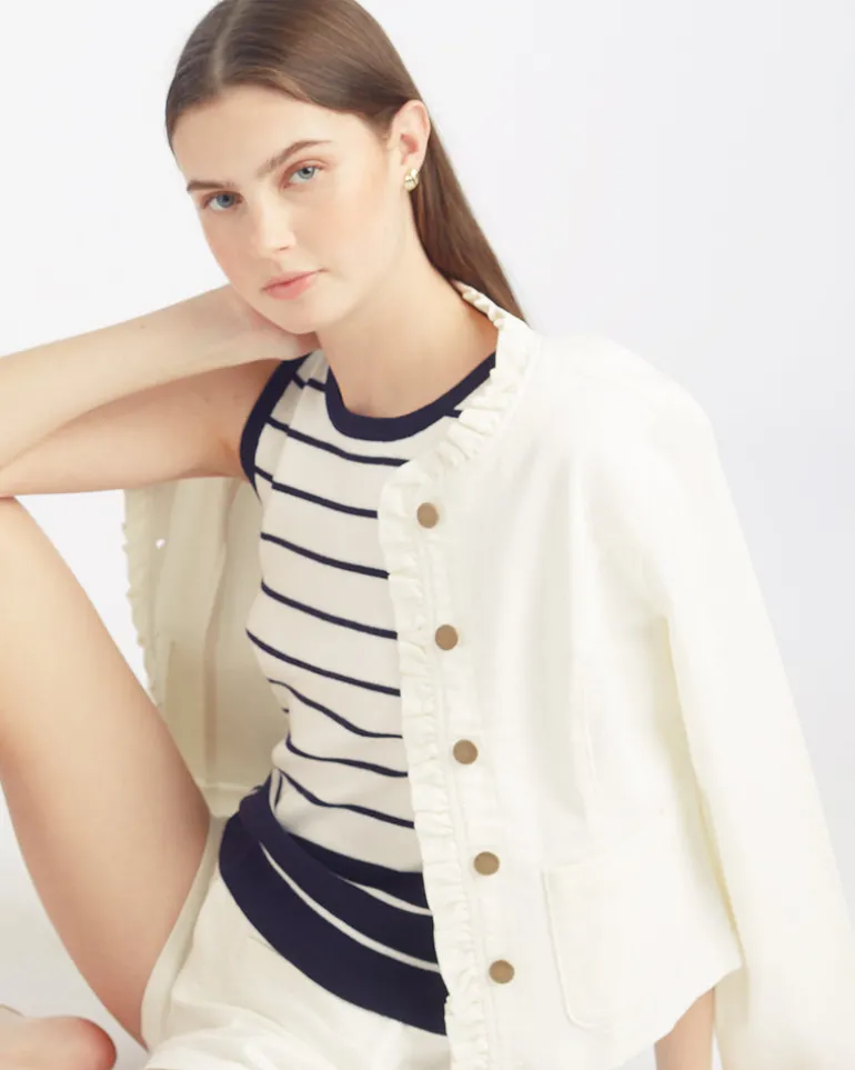 Ruffle Denim Jacket