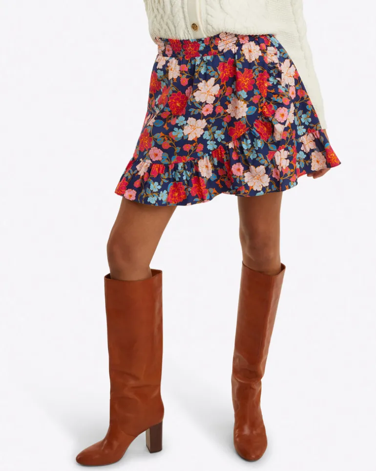 Ruffle Wrap Skirt in Stretch Poplin