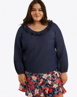 Ruffle Wrap Skirt in Stretch Poplin