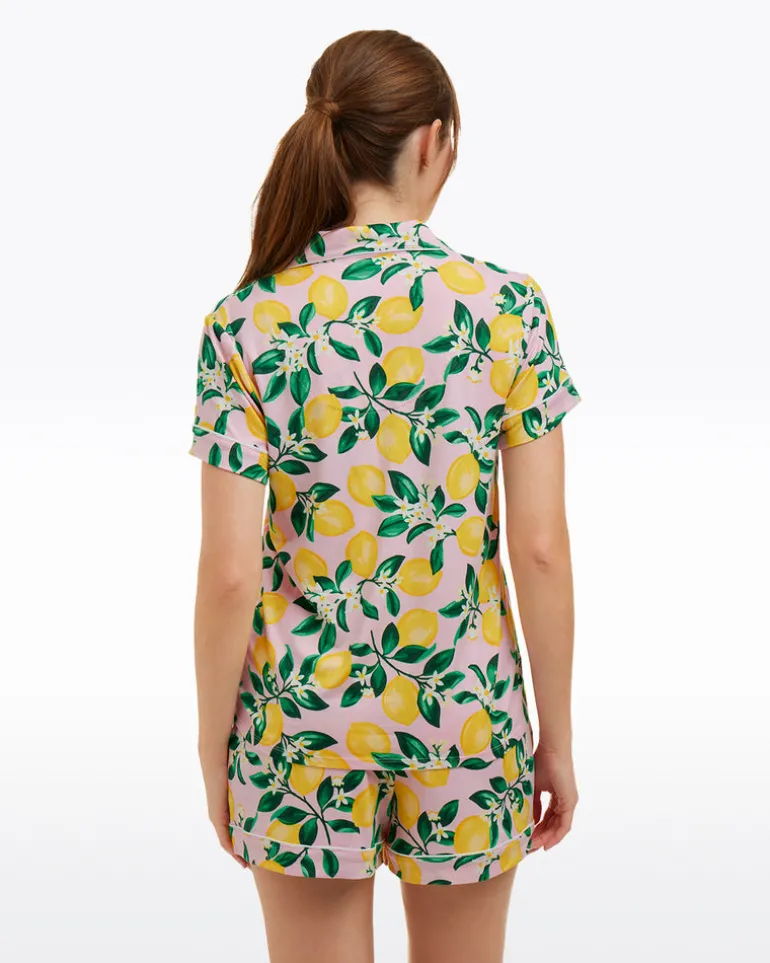 Sara Pajama Set in Pink Lemon Blossom
