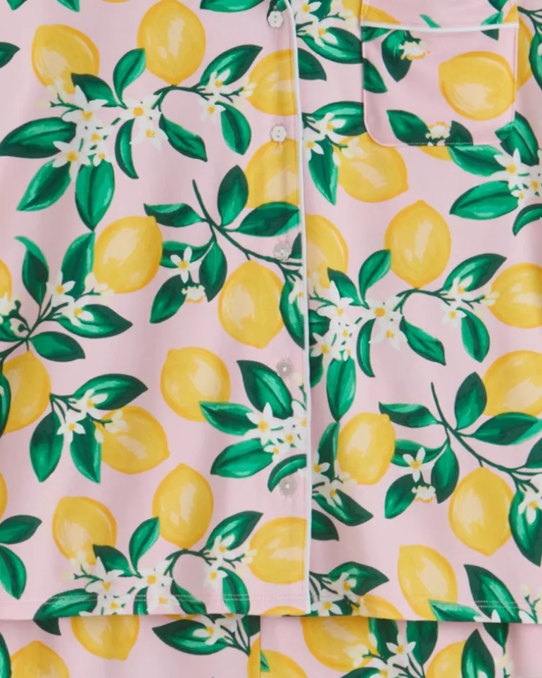 Sara Pajama Set in Pink Lemon Blossom
