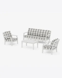 Savannah 4-Piece Deep Seating Set with Sofa in Buffalo Plaid