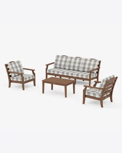 Savannah 4-Piece Deep Seating Set with Sofa in Buffalo Plaid