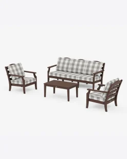 Savannah 4-Piece Deep Seating Set with Sofa in Buffalo Plaid