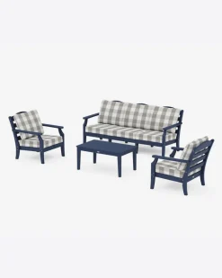 Savannah 4-Piece Deep Seating Set with Sofa in Buffalo Plaid