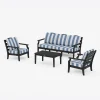 Savannah 4-Piece Deep Seating Set with Sofa in Cabana Stripe