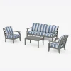 Savannah 4-Piece Deep Seating Set with Sofa in Cabana Stripe