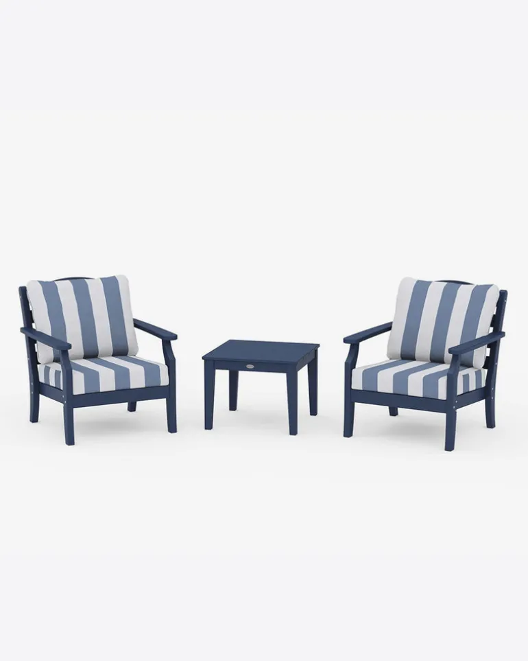 Savannah 3-Piece Deep Seating Set in Cabana Stripe