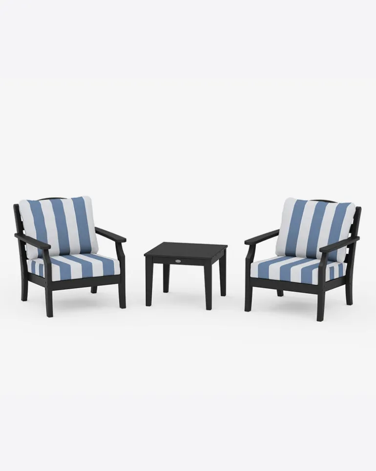 Savannah 3-Piece Deep Seating Set in Cabana Stripe