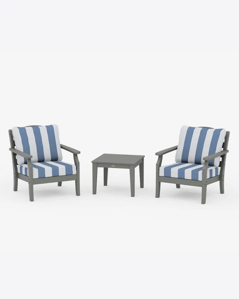 Savannah 3-Piece Deep Seating Set in Cabana Stripe
