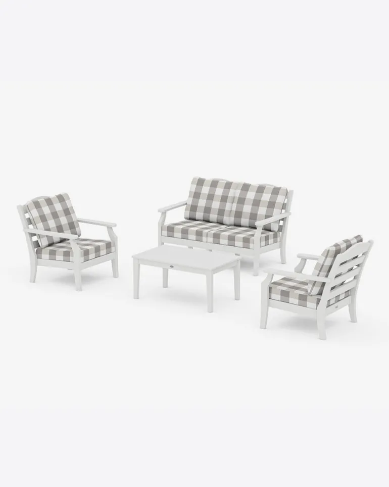 Savannah 4-Piece Deep Seating Set with Loveseat in Buffalo Plaid
