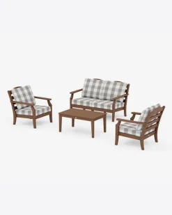 Savannah 4-Piece Deep Seating Set with Loveseat in Buffalo Plaid