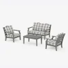 Savannah 4-Piece Deep Seating Set with Loveseat in Buffalo Plaid
