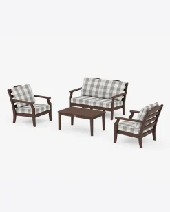 Savannah 4-Piece Deep Seating Set with Loveseat in Buffalo Plaid